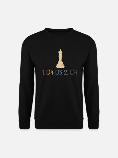 Damengambit Schach Dame Schachfiguren Schachspiel - Unisex Pullover - Schwarz