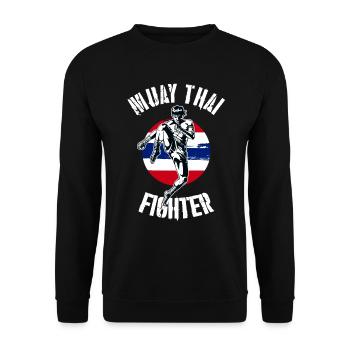 Muay Thai Fighter MMA Boxing Kickboxing Martial Arts - Unisex Sweatshirt - black - Front - Alina (178cm) & Michal (187cm)