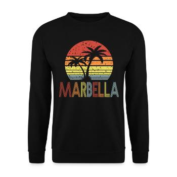 Marbella - Unisex Sweatshirt - black - Front - Alina (178cm) & Michal (187cm)