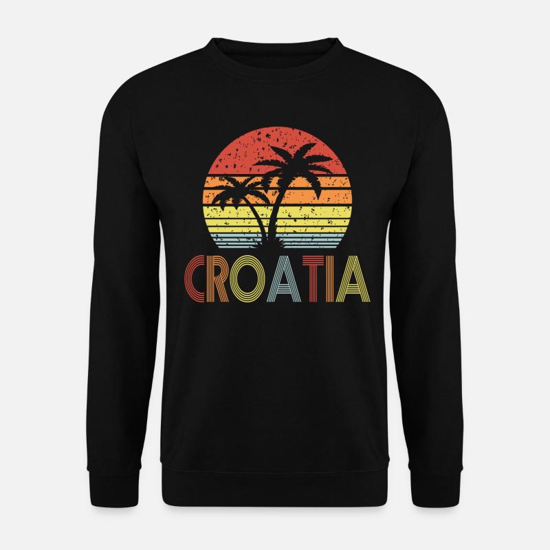 Croatia retro sun 01 - Unisex Sweatshirt - black