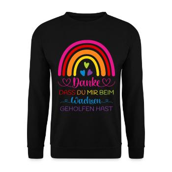Kita Danke dass Du mir beim Wachsen geholfen hast - Unisex Pullover - Schwarz - Vorne - Alina (178cm) & Michal (187cm)