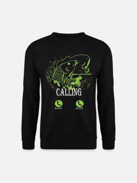 Calling Carp Spritzgrafik - Unisex Pullover - Schwarz