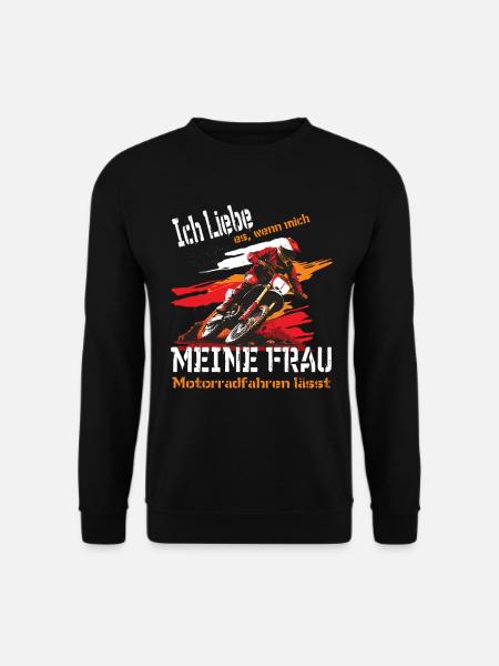 Motorrad Motocross Biker - Ich liebe meine Frau - Unisex Pullover - Schwarz