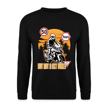 Cinquante mais pas un peu tranquille 50e anniversaire - Sweat-shirt Unisexe - noir - Devant - Alina (178cm) & Michal (187cm)
