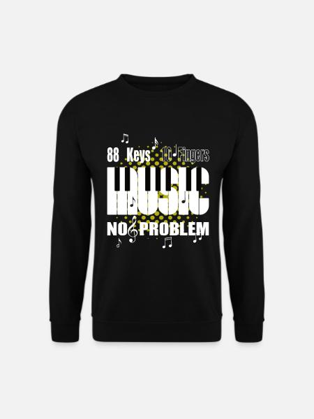 Klavier Piano 88Keys 10Fingers Musik Instrument - Unisex Pullover - Schwarz