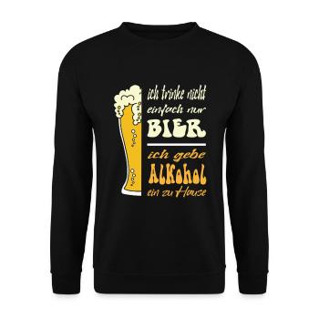 Bier Alkohol lustiger Spruch für die nächste Fete - Unisex Pullover - Schwarz - Vorne - Alina (178cm) & Michal (187cm)