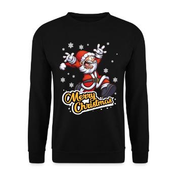 Christmas St. Nicholas Merry Christmas - Unisex Sweatshirt - black - Front - Alina (178cm) & Michal (187cm)