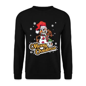 Noël Saint-Nicolas Joyeux Noël Bonhomme de neige - Sweat-shirt Unisexe - noir - Devant - Alina (178cm) & Michal (187cm)