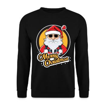 Christmas St. Nicholas Merry Christmas Cool - Unisex Sweatshirt - black - Front - Alina (178cm) & Michal (187cm)