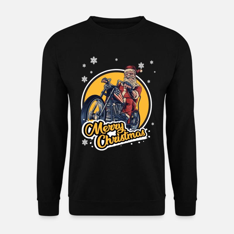 Motorrad Chopper Merry Christmas Weihnachten - Unisex Pullover - Schwarz