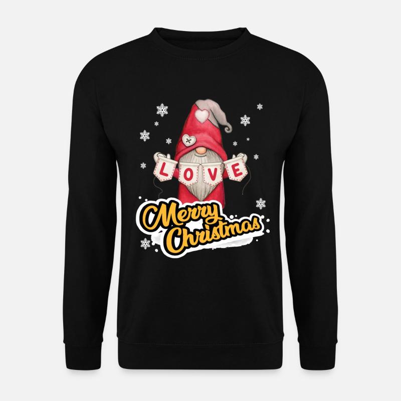 Liebe Wichtel , merry christmas, Weihnachten Love - Unisex Pullover - Schwarz