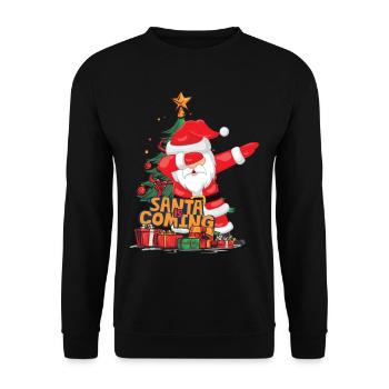 Christmas Santa Claus St. Nicholas Dabbing - Unisex Sweatshirt - black - Front - Alina (178cm) & Michal (187cm)