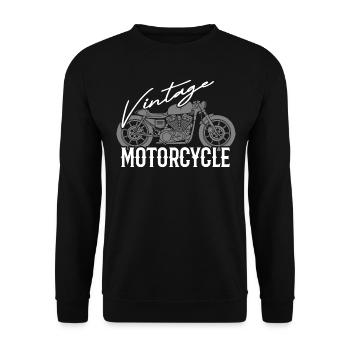Vintage Motorcycle - Unisex Sweatshirt - black - Front - Alina (178cm) & Michal (187cm)