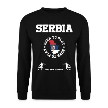 Serbien - Unisex Pullover - Schwarz - Vorne - Alina (178cm) & Michal (187cm)