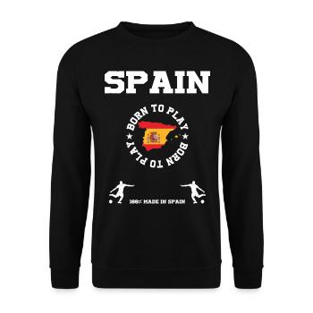 Spanien - Unisex Pullover - Schwarz - Vorne - Alina (178cm) & Michal (187cm)