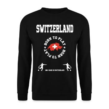 Switzerland - Unisex Pullover - Schwarz - Vorne - Alina (178cm) & Michal (187cm)