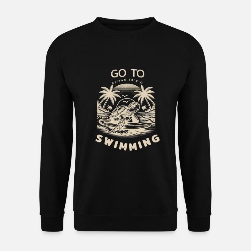 Swimming Turtle - Unisex Pullover - Schwarz
