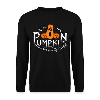 Pumpkin Halloween Bats - Unisex Sweatshirt - black - Front - Alina (178cm) & Michal (187cm)