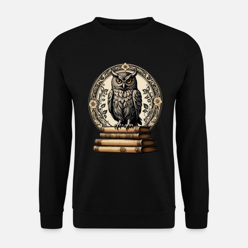 Book Owl - Unisex Sweatshirt - black
