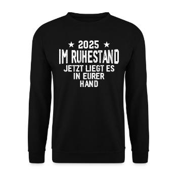 2025 Retired Funny Retiree Gift - Unisex Sweatshirt - black - Front - Alina (178cm) & Michal (187cm)