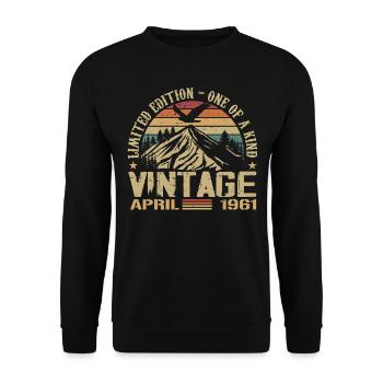 April 1961 Jubilee April 1961 Gift 1961 - Unisex Sweatshirt - black - Front - Alina (178cm) & Michal (187cm)