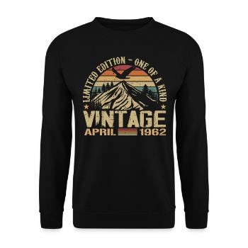April 1962 Jubilee April 1962 Gift 1962 - Unisex Sweatshirt - black - Front - Alina (178cm) & Michal (187cm)