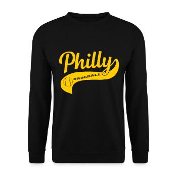 Philadelphia Baseball Skyline Philly Cityscap - Unisex Pullover - Schwarz - Vorne - Alina (178cm) & Michal (187cm)