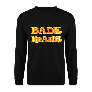 Bademaus Eis baden schwimmen Freibad Urlaub Somme - Unisex Pullover - Schwarz - Vorne - Alina (178cm) & Michal (187cm)