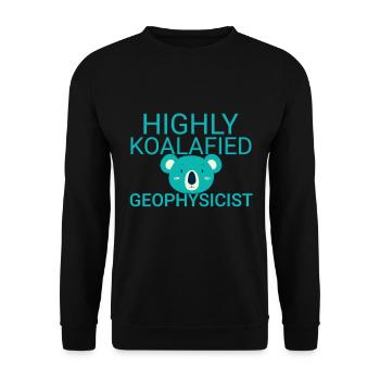 Geophysicist Koalafied Geophysics - Unisex Pullover - Schwarz - Vorne - Alina (178cm) & Michal (187cm)