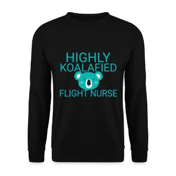 Flight Nurse Koalafied Luftrettung - Unisex Pullover - Schwarz - Vorne - Alina (178cm) & Michal (187cm)
