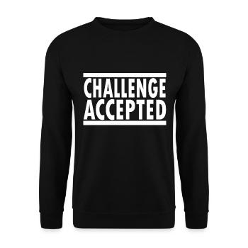 Challenge Accepted - Unisex Pullover - Schwarz - Vorne - Alina (178cm) & Michal (187cm)