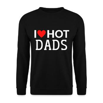 I Love Hot Dads - Unisex Pullover - Schwarz - Vorne - Alina (178cm) & Michal (187cm)