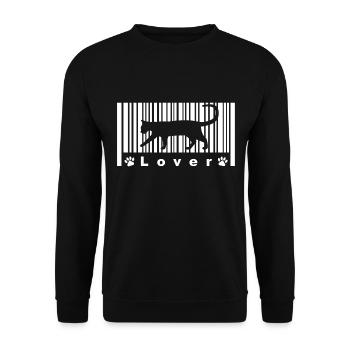 Katze - Kätzchen - Symbol - Barcode - Strichcode - Unisex Pullover - Schwarz - Vorne - Alina (178cm) & Michal (187cm)