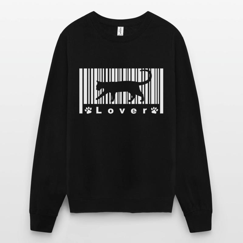 Katze - Kätzchen - Symbol - Barcode - Strichcode Unisex Pullover