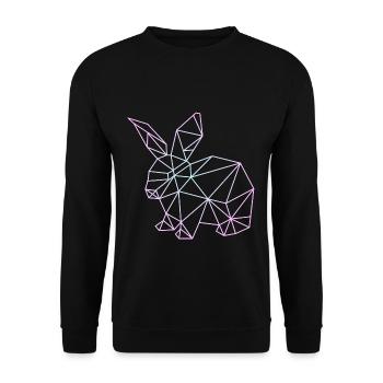 Pastel line art Harajuku fashion rabbit - Unisex Sweatshirt - black - Front - Alina (178cm) & Michal (187cm)
