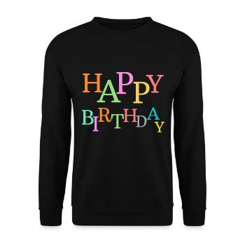 Happy birthday. - Sweat-shirt Unisexe - noir - Devant - Alina (178cm) & Michal (187cm)