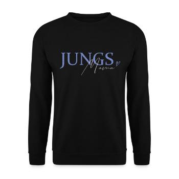 Jungs Mama Boys Mom Muttertag Geburtstag Mutter - Unisex Pullover - Schwarz - Vorne - Alina (178cm) & Michal (187cm)
