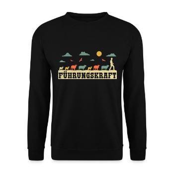 Führungskraft Schafe Landwirte Schafhirte - Unisex Pullover - Schwarz - Vorne - Alina (178cm) & Michal (187cm)