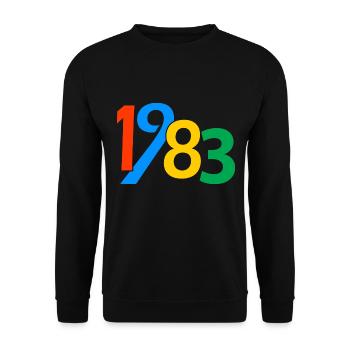 40. Geburtstag 1983 40 Jahre Geschenke für Männer Frauen - Unisex Pullover - Schwarz - Vorne - Alina (178cm) & Michal (187cm)