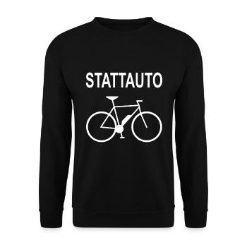 Stattauto Fahrrad E-Bike statt Auto v2 - Unisex Pullover - Schwarz - Vorne - Alina (178cm) & Michal (187cm)