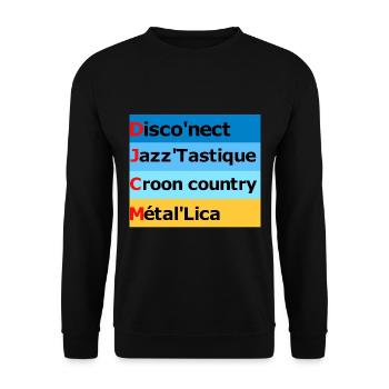 Jeux de mots musicale - Sweat-shirt Unisexe - noir - Devant - Alina (178cm) & Michal (187cm)