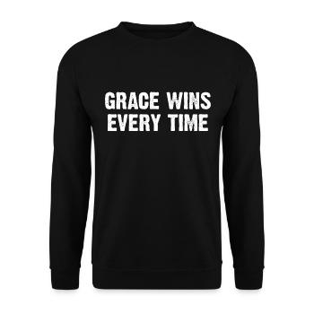 Grace Wins Every Time - Unisex Sweatshirt - black - Front - Alina (178cm) & Michal (187cm)