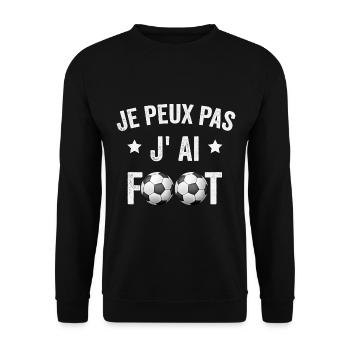 J'PEUX PAS J'AI FOOT - Sweat-shirt Unisexe - noir - Devant - Alina (178cm) & Michal (187cm)