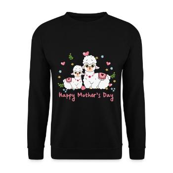 Animal Mom Llama for Mother s Day - Unisex Sweatshirt - black - Front - Alina (178cm) & Michal (187cm)