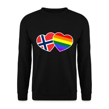 LGBT Gay Lesbian Norway Norge Flag Gift - Unisex Sweatshirt - black - Front - Alina (178cm) & Michal (187cm)