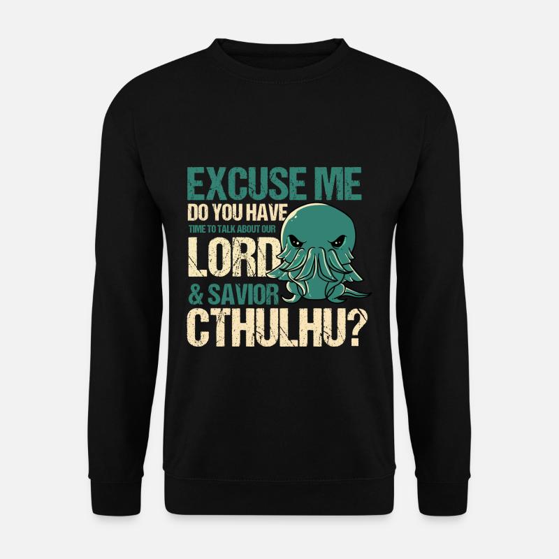 Herr & Retter Cthulhu Kawaii Religion Parodie - Unisex Pullover - Schwarz