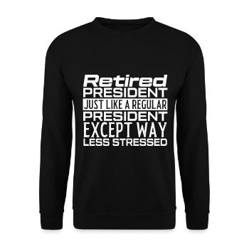 Président à la retraite comme ordinaire - Sweat-shirt Unisexe - noir - Devant - Alina (178cm) & Michal (187cm)