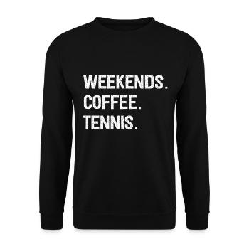 Weekends Coffee Tennis - Unisex Pullover - Schwarz - Vorne - Alina (178cm) & Michal (187cm)