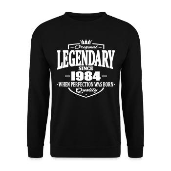 Legendary seit 1984 - Unisex Pullover - Schwarz - Vorne - Alina (178cm) & Michal (187cm)