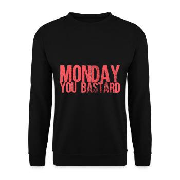 Monday - Unisex Sweatshirt - black - Front - Alina (178cm) & Michal (187cm)